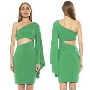 Alexia‎ Admor Women Green One Shoulder Cutout Cocktail Dress
